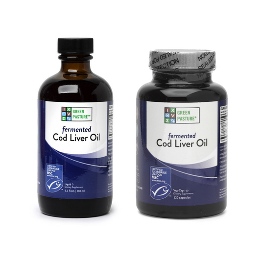 Fermented Cod Liver Oil (Liquid or Capsule options)