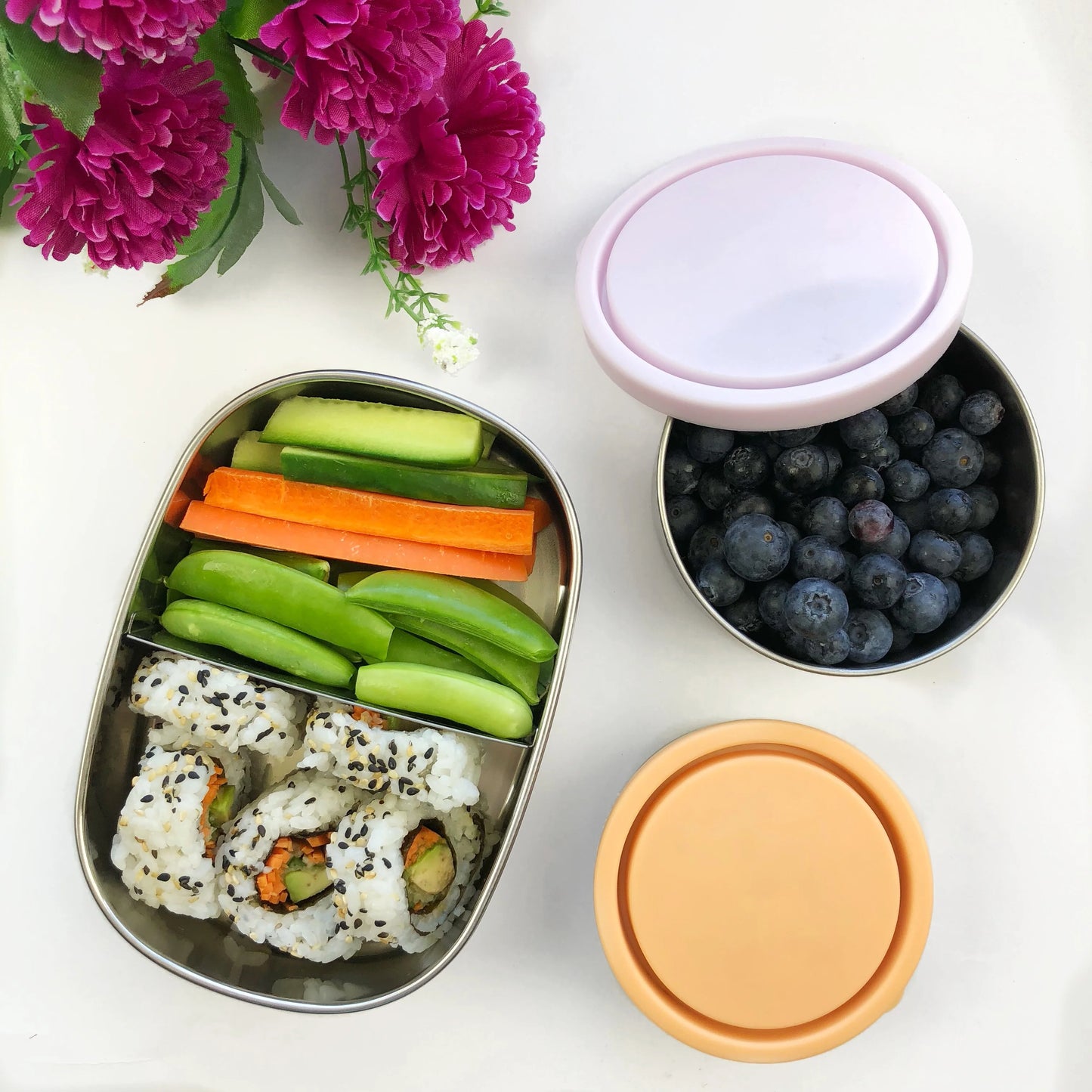 Stainless Steel Bento Snack Box 580ml (1 or 2 Compartment available)